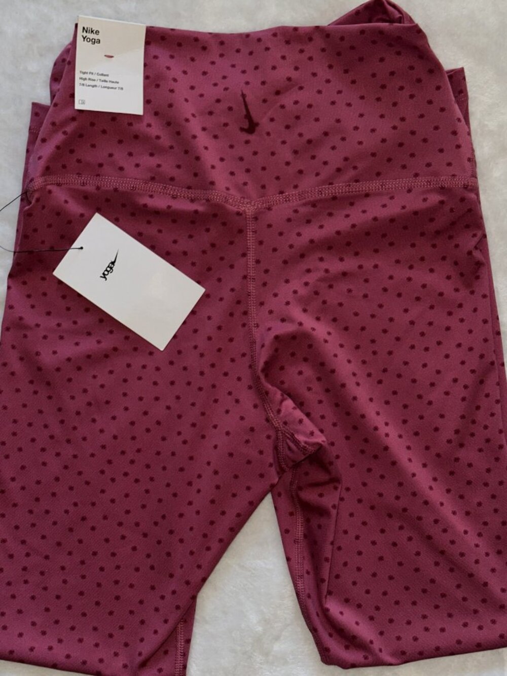 Nike Women's Yoga Twist High-Rise 7/8 Tights Polka Dot Print Size: S